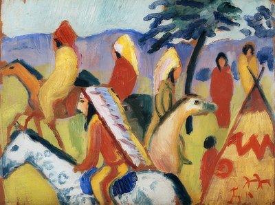 Riding Indians at the Tent. 1911 by August Macke