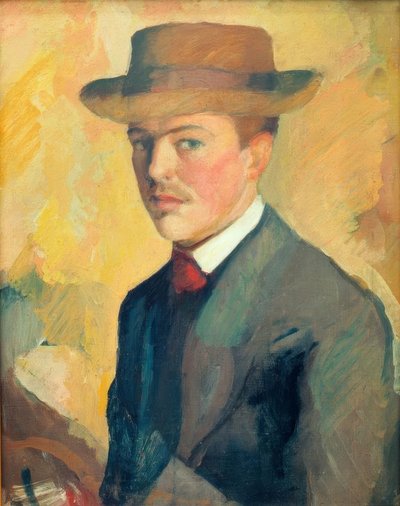 Self-Portrait with Hat by August Macke