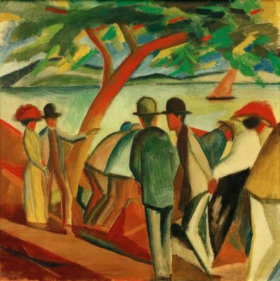 Walkers by the Lake by August Macke