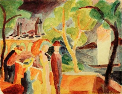 Walkers by the Lake by August Macke