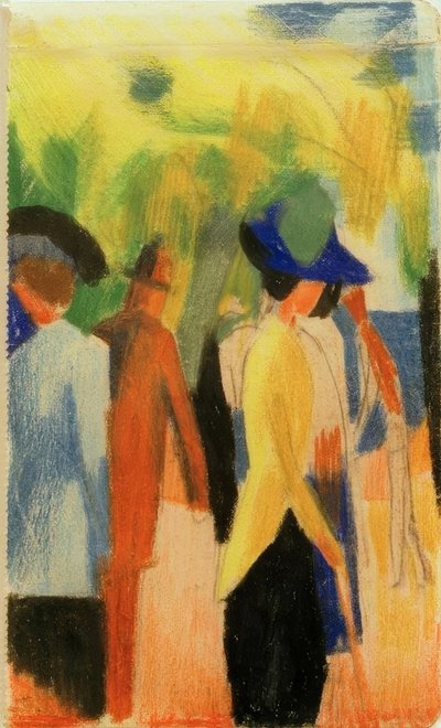 Walkers Under Trees (Walkers in the Park) by August Macke