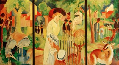 Triptych: Great Zoological Garden by August Macke
