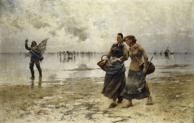 Low Tide by August Wilhelm Nikolaus Hagborg