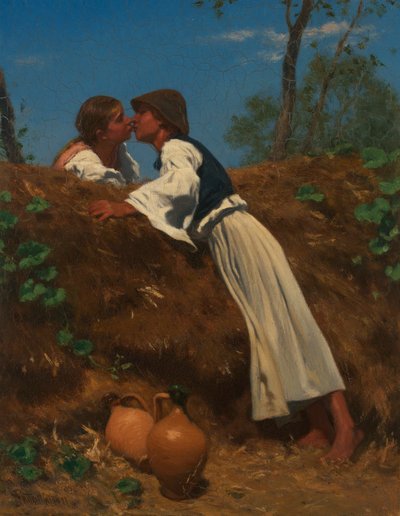 The Kiss II by August von Pettenkofen