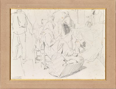Women with Headscarves and Cradle by August von Pettenkofen