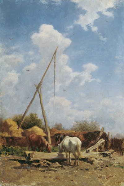 Hungarian Horse Watering by August von Pettenkofen