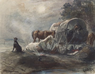 Overnight in the Covered Wagon by August von Pettenkofen