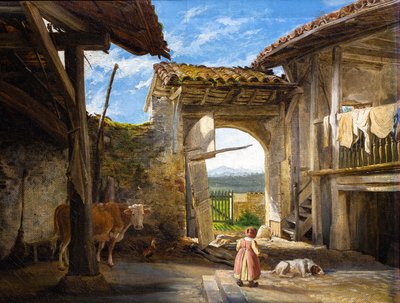 Farmyard by Auguste Flandrin