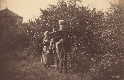 Two Women with Donkey, late 1870s by Auguste Giraudon