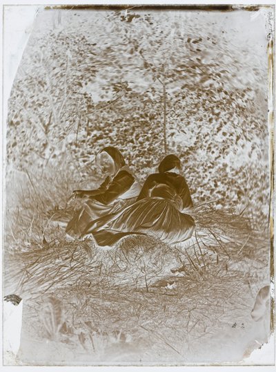 Two Peasant Girls Seated by Auguste Giraudon