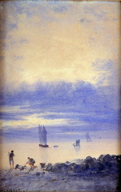 Seascape, Saint-Malo beach by Auguste Herst
