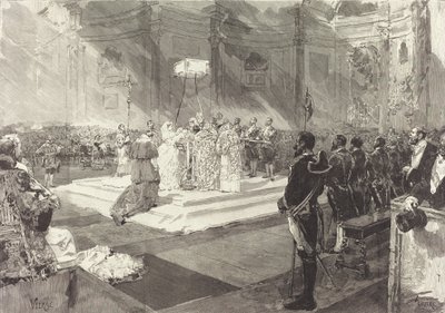 Royal Baptism at the Court of Spain, 1882 by Auguste Lepere