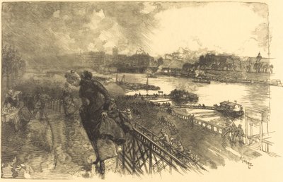 The Seine near the Austerlitz Bridge by Auguste Lepere