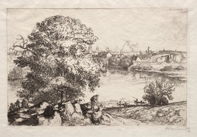 Angers: The St. Nicolas Pond by Auguste Louis Lepère