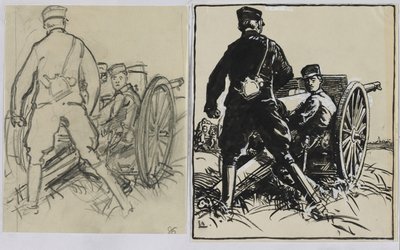 Belgian Artillerymen by Auguste Louis Lepère