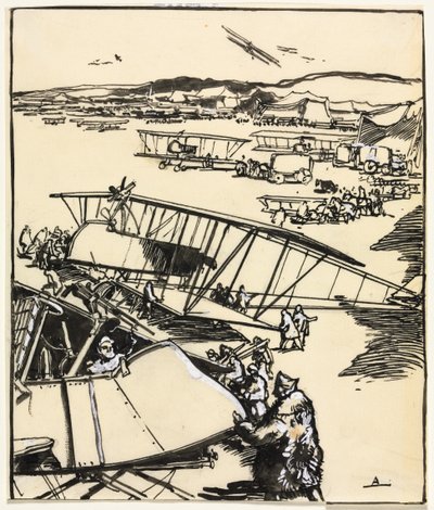 Planes Resting on the Ground by Auguste Louis Lepère