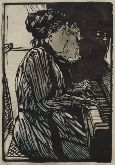 Etude a Quatre Mains by Auguste Louis Lepère