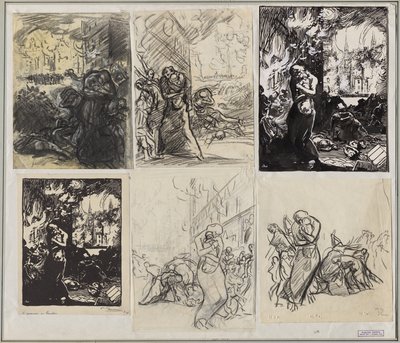 The Fire of Louvain by Auguste Louis Lepère