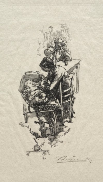 The Woman with the Cradle by Auguste Louis Lepère