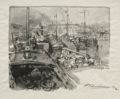 The Basin of La Villette by Auguste Louis Lepère