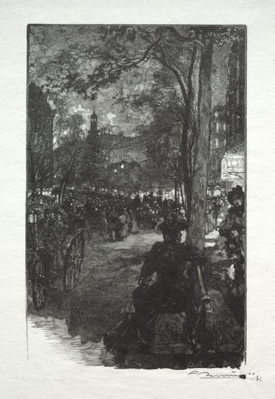 Montmartre Boulevard, Evening by Auguste Louis Lepère