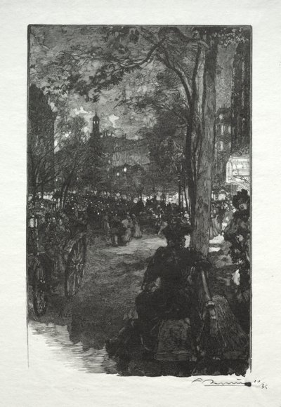 The Boulevard Montmartre, Evening by Auguste Louis Lepère