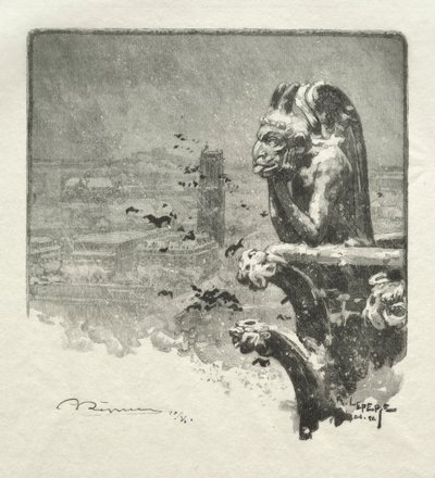 The Stryge of Notre Dame, 1890 by Auguste Louis Lepère