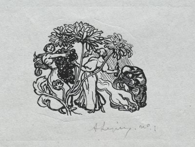 Paris Almanac, 1897: Tail-piece, Autumn by Auguste Louis Lepère