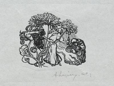Paris Almanac, 1897: Tail-piece, Autumn, 1897 by Auguste Louis Lepère