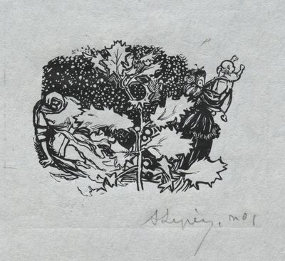 Paris Almanac, 1897: Tail-piece, Winter by Auguste Louis Lepère