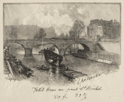 Petit bras au Pont St. Michel by Auguste Louis Lepère