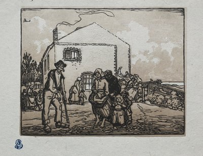 The Beggars at the Last House by Auguste Louis Lepère