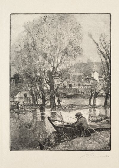 A Corner of Billancourt Island by Auguste Louis Lepère