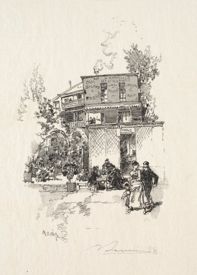 A Tavern by Auguste Louis Lepère