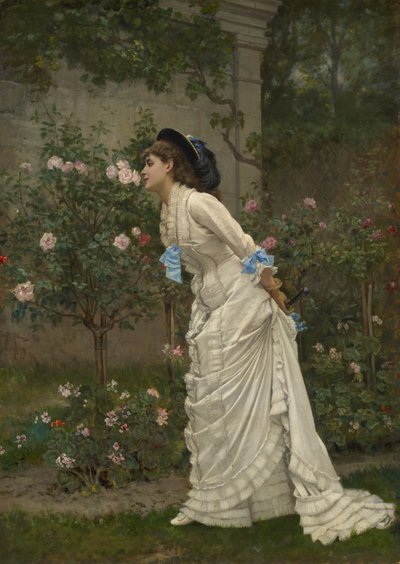 Woman and Roses, 1879 by Auguste Toulmouche
