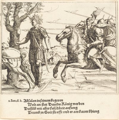 Absalom Slain by Joab by Augustin Hirschvogel