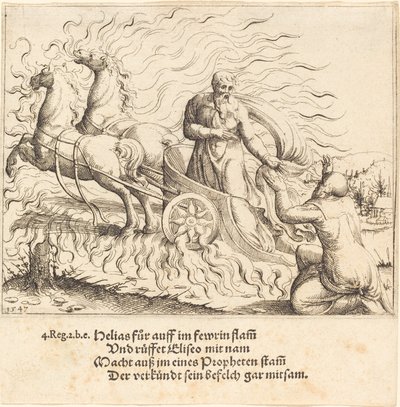 Elijah is Taken up to Heaven by Augustin Hirschvogel