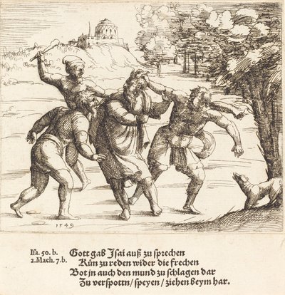 Isaiah Accepts Mockery because of His Faith by Augustin Hirschvogel