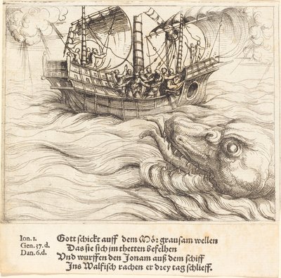 Jonah in the Whale by Augustin Hirschvogel