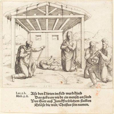 The Adoration of the Shepherds by Augustin Hirschvogel