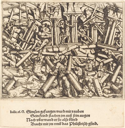 The Death of Samson by Augustin Hirschvogel