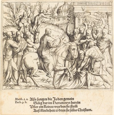 The Entry into Jerusalem by Augustin Hirschvogel