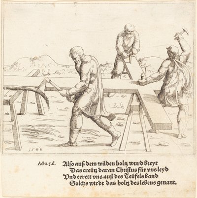 The Preparation of the Cross by Augustin Hirschvogel