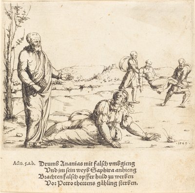 The Punishment of Ananias and Sapphira, 1549 by Augustin Hirschvogel