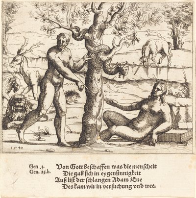 The Temptation of Eve by Augustin Hirschvogel