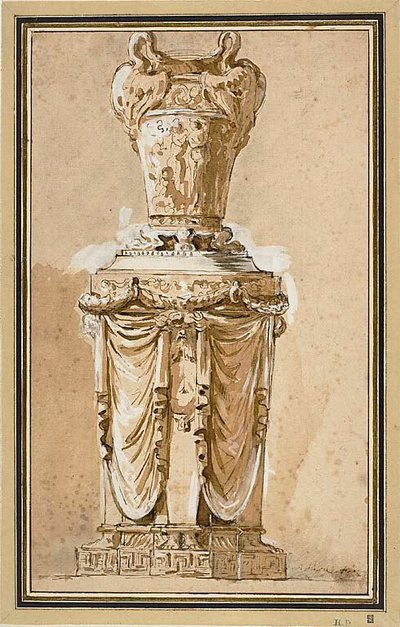 Design for a Monumental Vase by Augustin Pajou