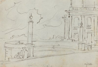 The Ripetta in Rome by Augustin Pajou