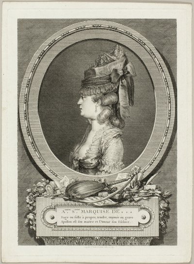 Adrienne-Sophie, Marquise of *** by Augustin de Saint Aubin
