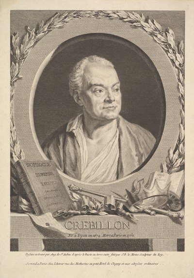 Portrait of Crébillon by Augustin de Saint Aubin