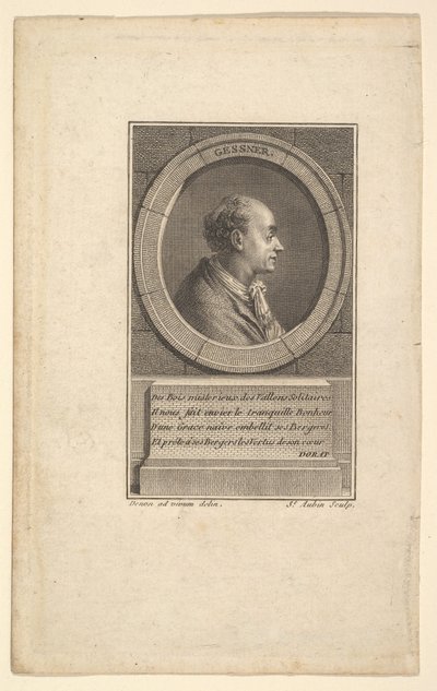 Portrait of Gessner by Augustin de Saint Aubin